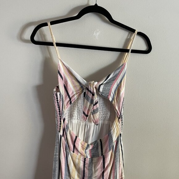 Majorelle Women S Multicolor Stripe Beach Cutout Tie Front Seashell Midi Dress - Picture 6 of 13